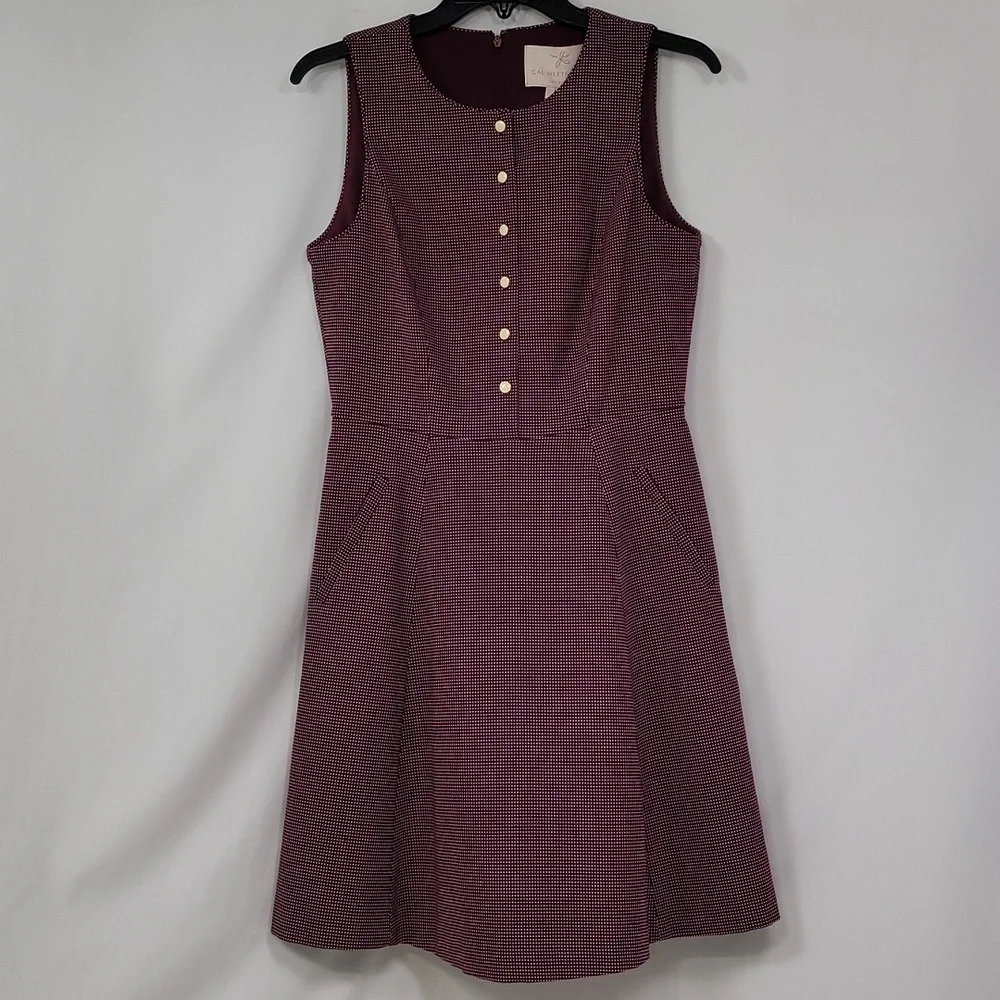 Gal Meets Glam Polka-dot Meg Jacquard Sleeveless Dress
